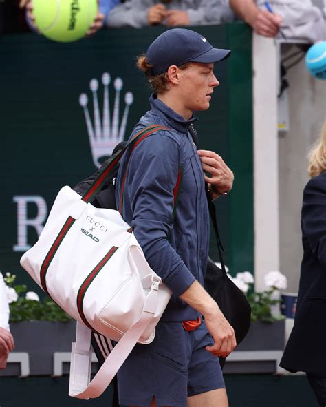 gucci head sinner|Jannik Sinner's new Roland Garros tennis bag is a Gucci x Head .